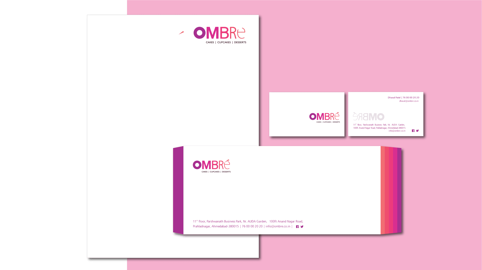 ombre visiting card