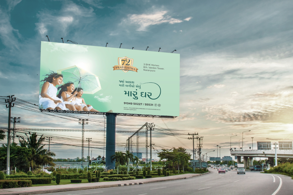 Pratishtha 72 onroad hoarding