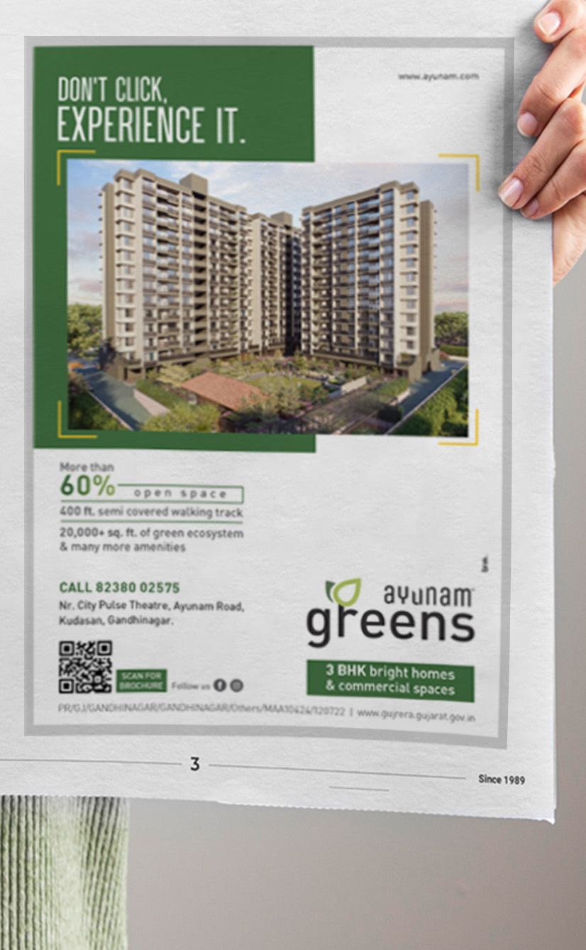 Ayunam Greens Newspaper Ad